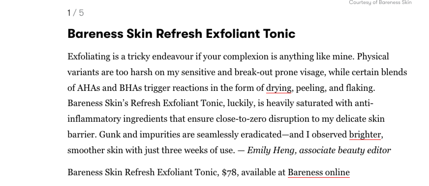refresh. Exfoliant Tonic